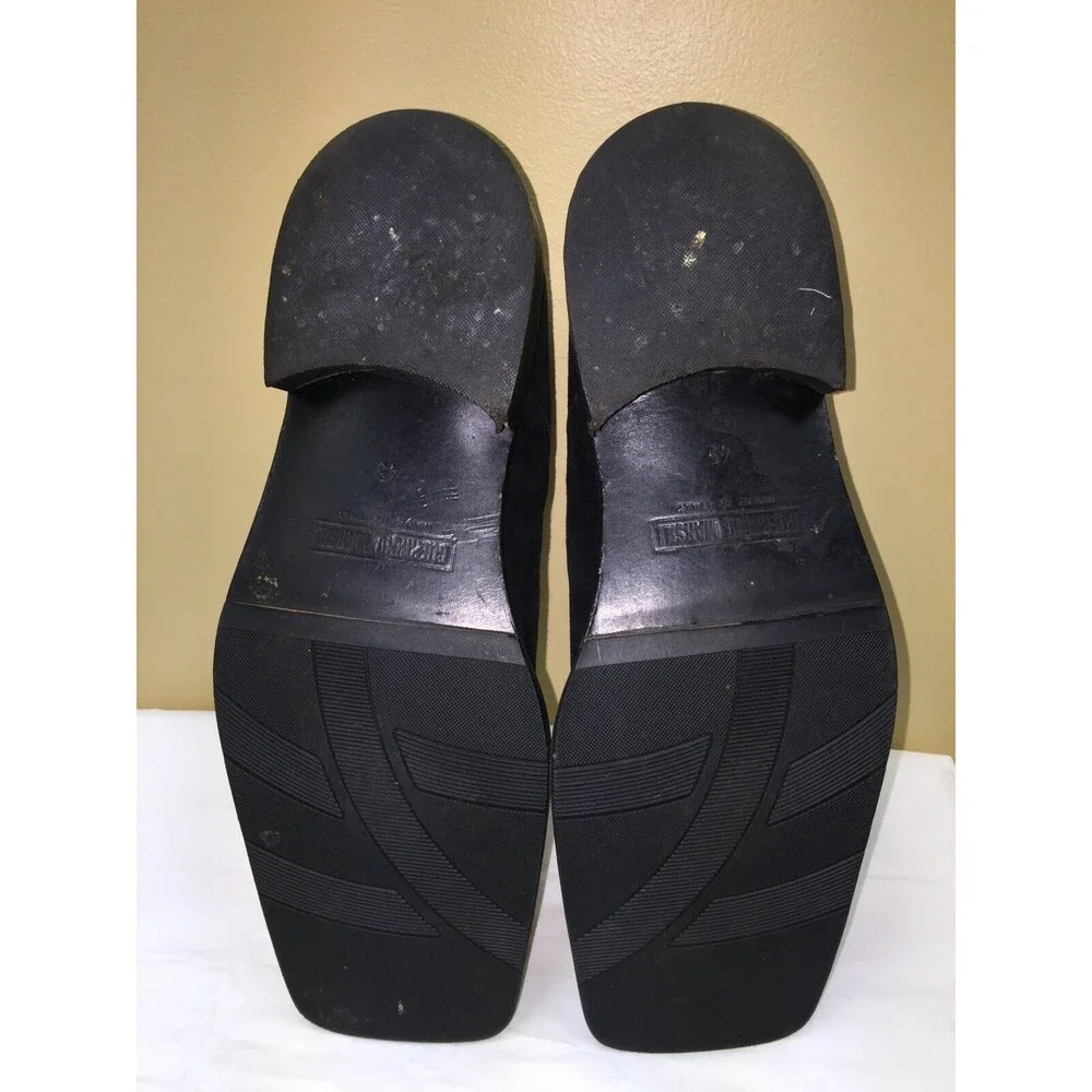 GUERRINO MARSILI  MEN  ITALIAN  SLIP ON BLACK LEATHER  SHOES SIZE  EURO 45